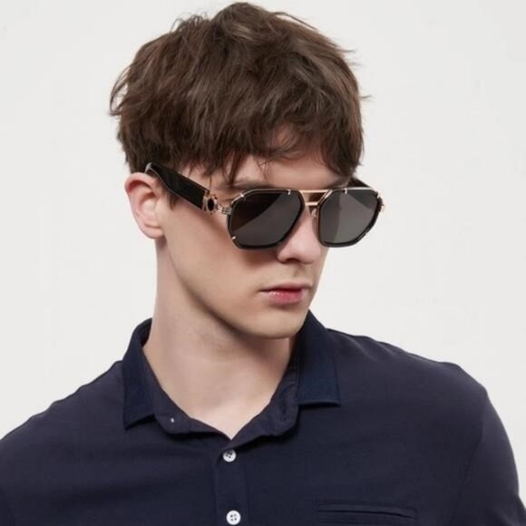 - New - 💯 Original VERSACE VE2228 100287 Dark Gray Irregular Men's Sunglas - Picture 8 of 14